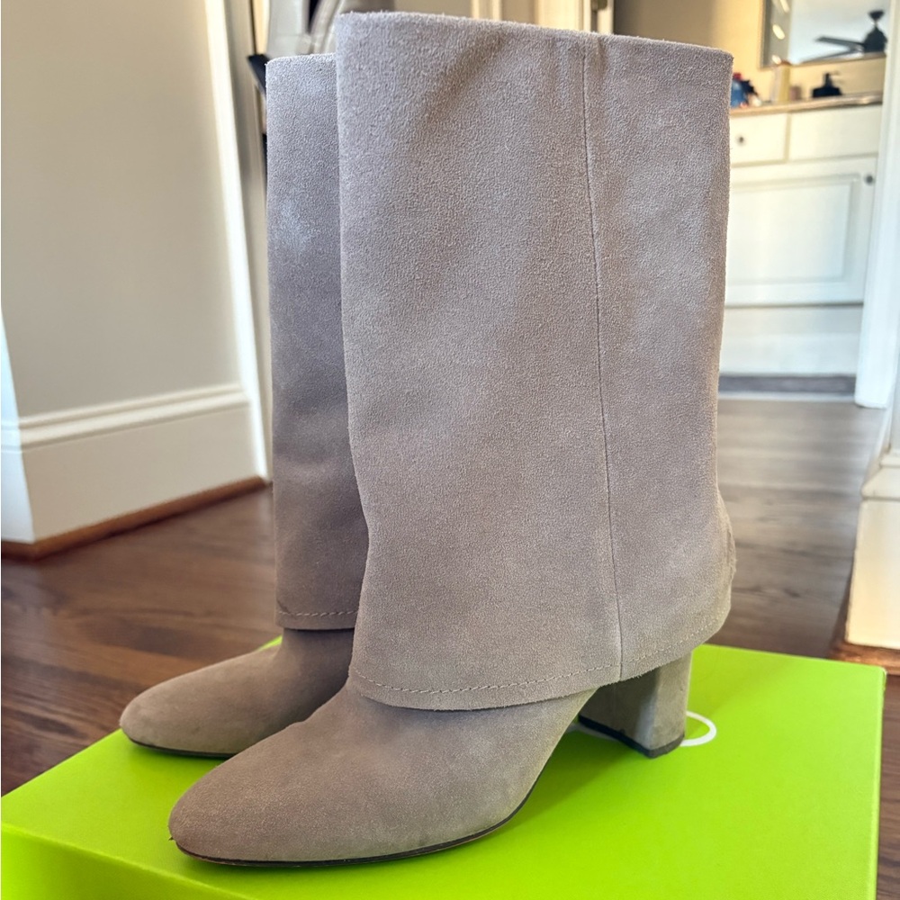 Vince Camuto Ceelah Suede Heeled Boots in Dune
